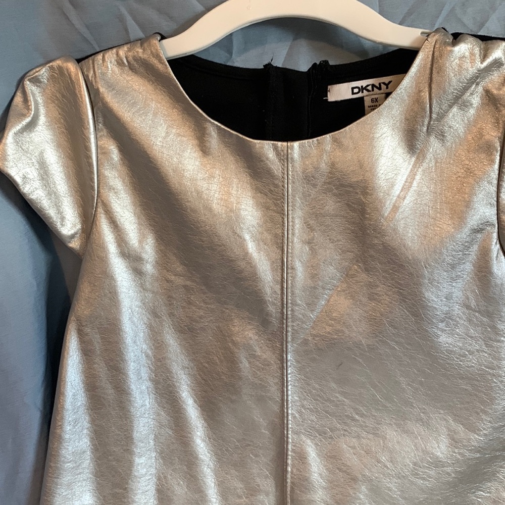Little girl silver and black DKNY dress .pre owned